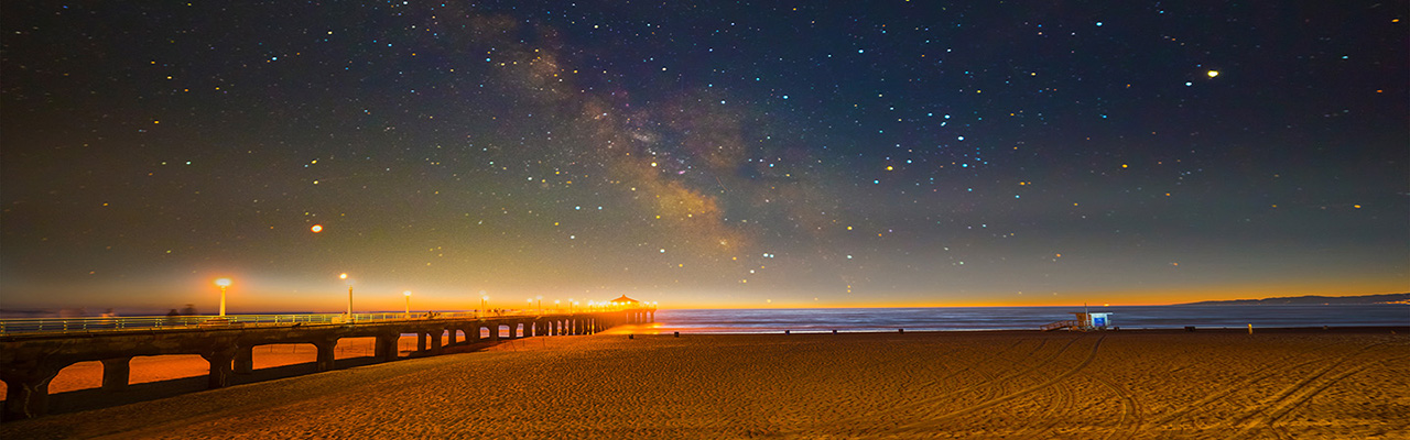Beach and Starry Night Sky