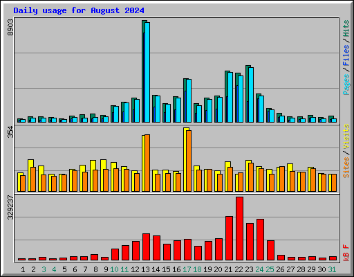 Daily usage for August 2024