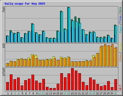 Daily usage for May 2025