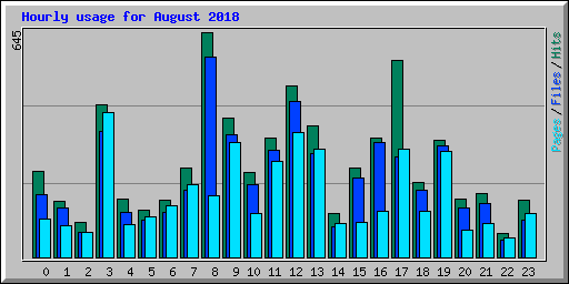Hourly usage for August 2018