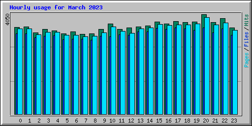 Hourly usage for March 2023
