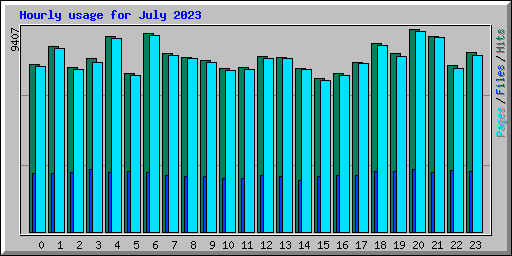 Hourly usage for July 2023